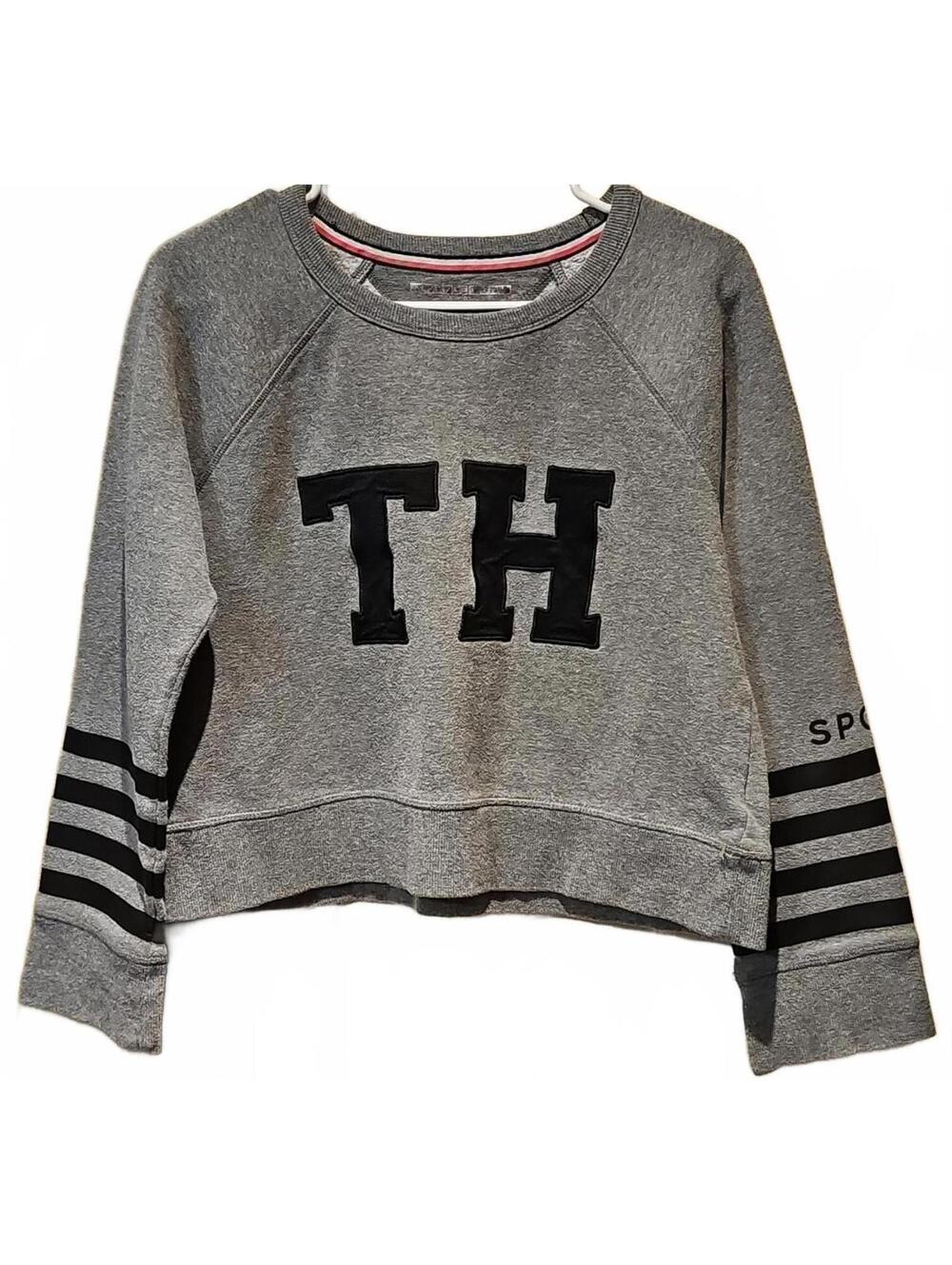 Tommy Hilfiger Sport Women’s Cropped Sweatshirt - Gray & Black Size M